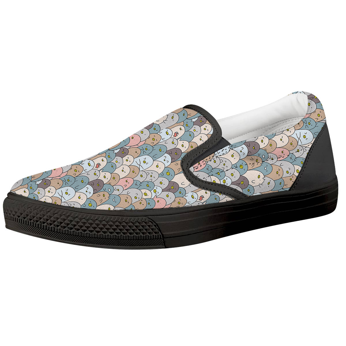 Penguin Cute Colorful Print Pattern Black Slip On Shoes-grizzshop