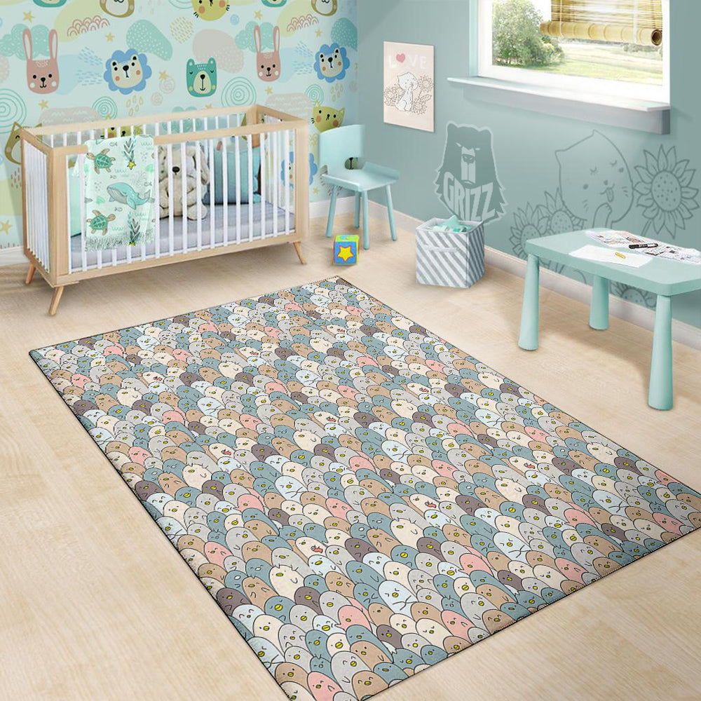 Penguin Cute Colorful Print Pattern Floor Mat-grizzshop