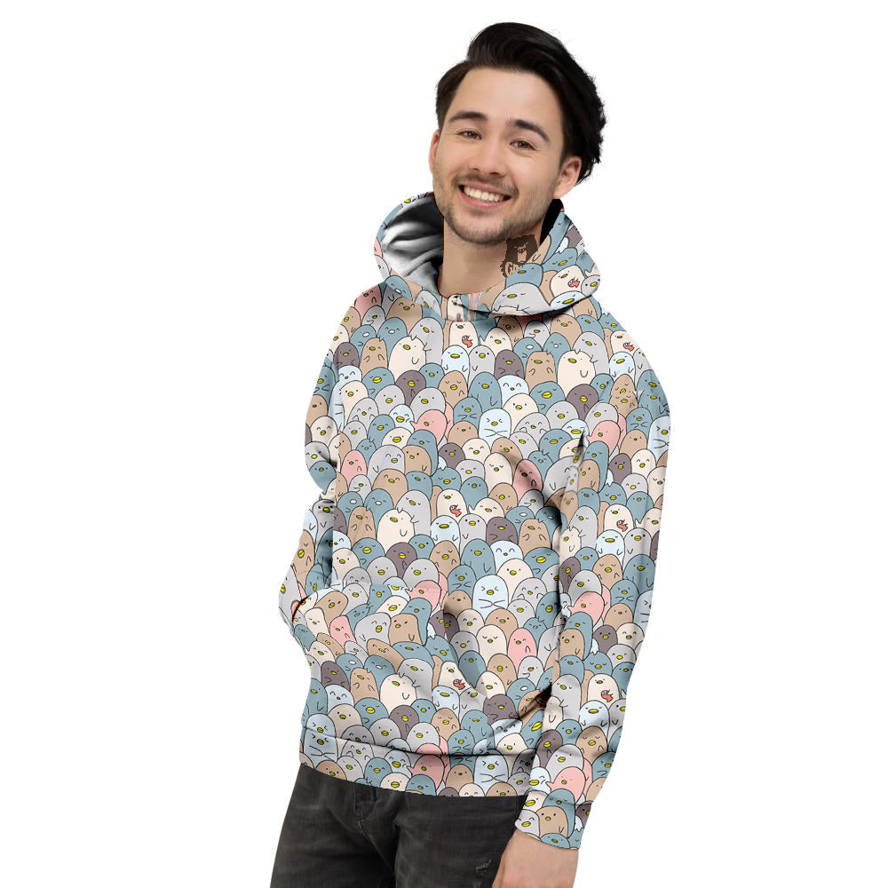 Penguin Cute Colorful Print Pattern Men's Hoodie-grizzshop