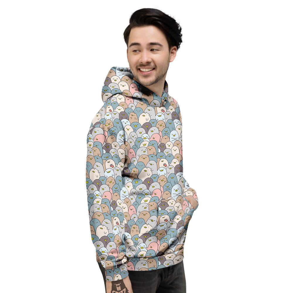 Penguin Cute Colorful Print Pattern Men's Hoodie-grizzshop