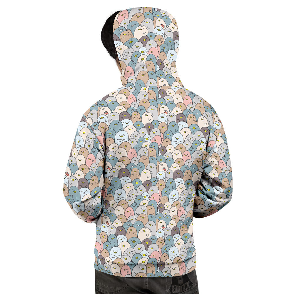 Penguin Cute Colorful Print Pattern Men's Hoodie-grizzshop