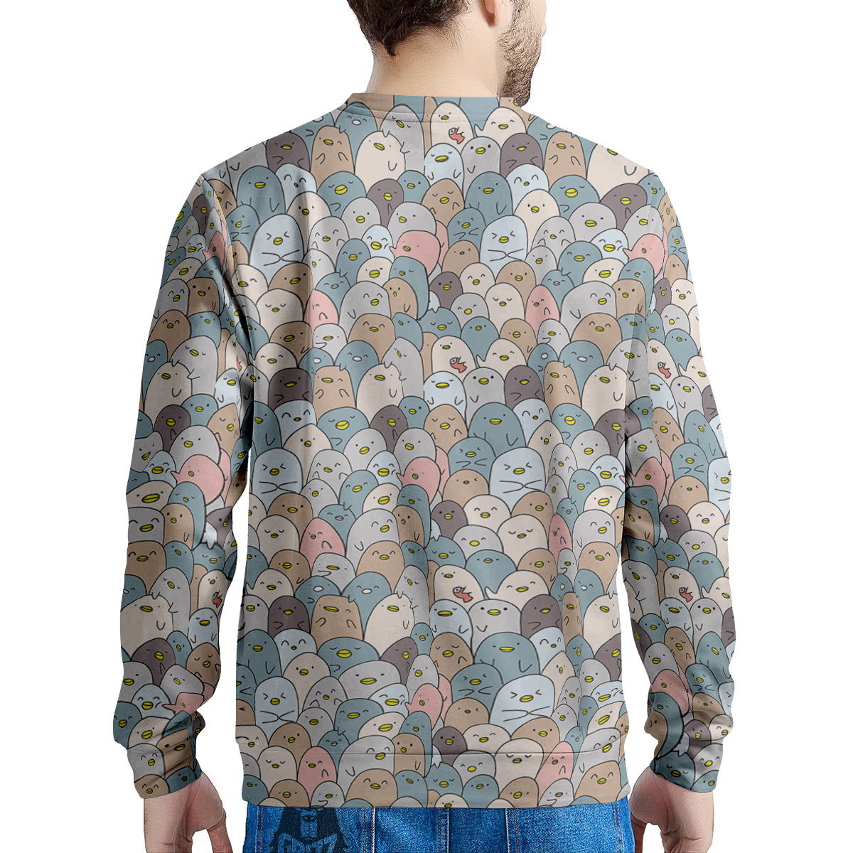 Penguin Cute Colorful Print Pattern Men's Sweatshirt-grizzshop
