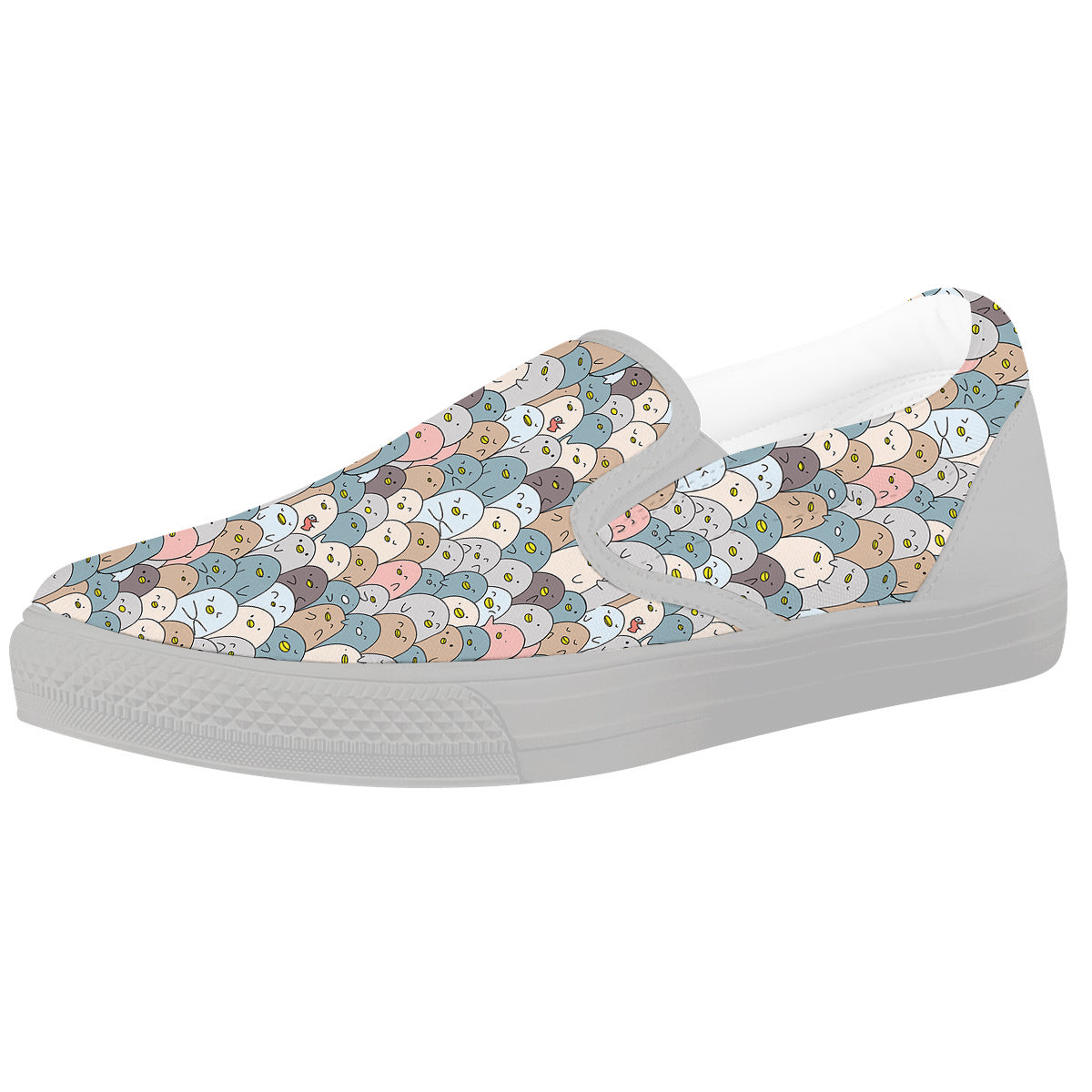 Penguin Cute Colorful Print Pattern White Slip On Shoes-grizzshop