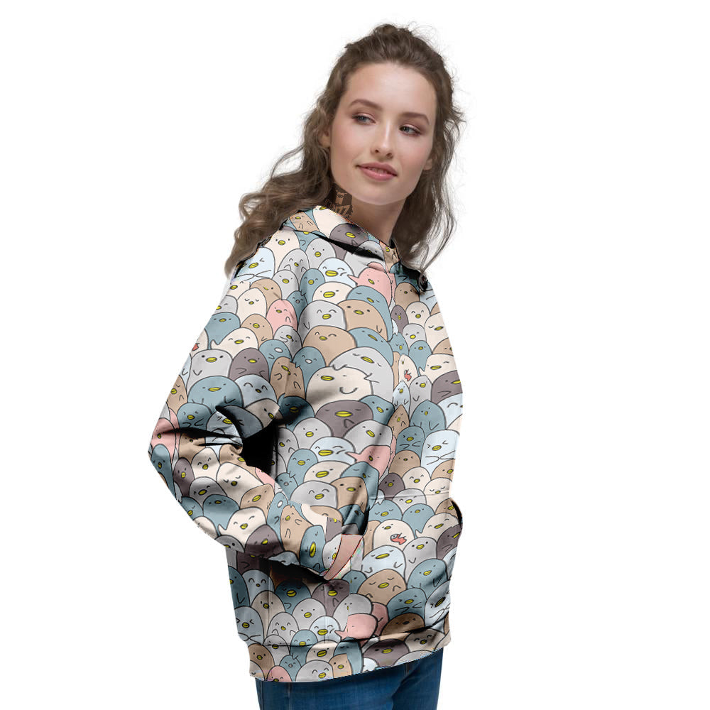 Penguin Cute Colorful Print Pattern Women's Hoodie-grizzshop