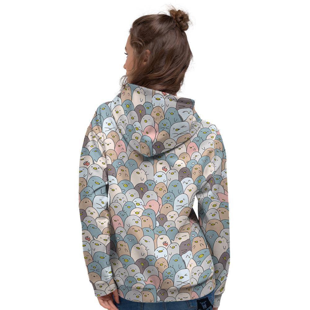 Penguin Cute Colorful Print Pattern Women's Hoodie-grizzshop