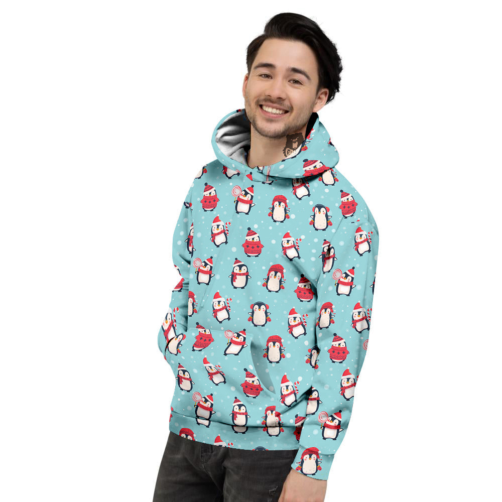Penguin Cute Snowy Print Pattern Men's Hoodie-grizzshop