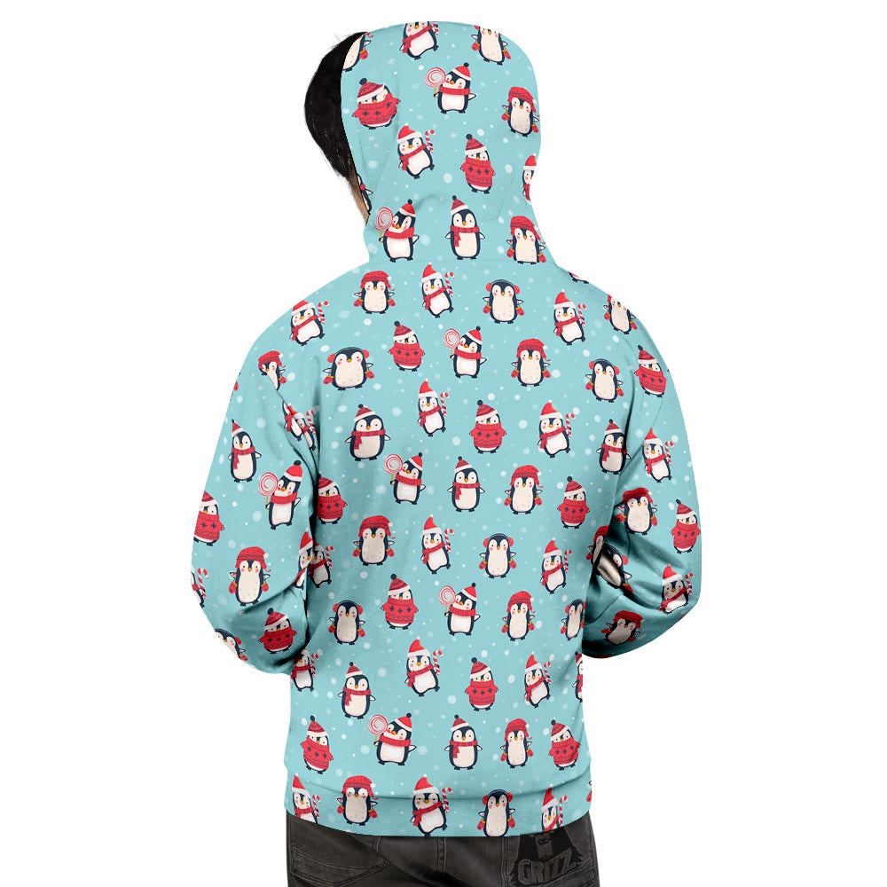 Penguin Cute Snowy Print Pattern Men's Hoodie-grizzshop