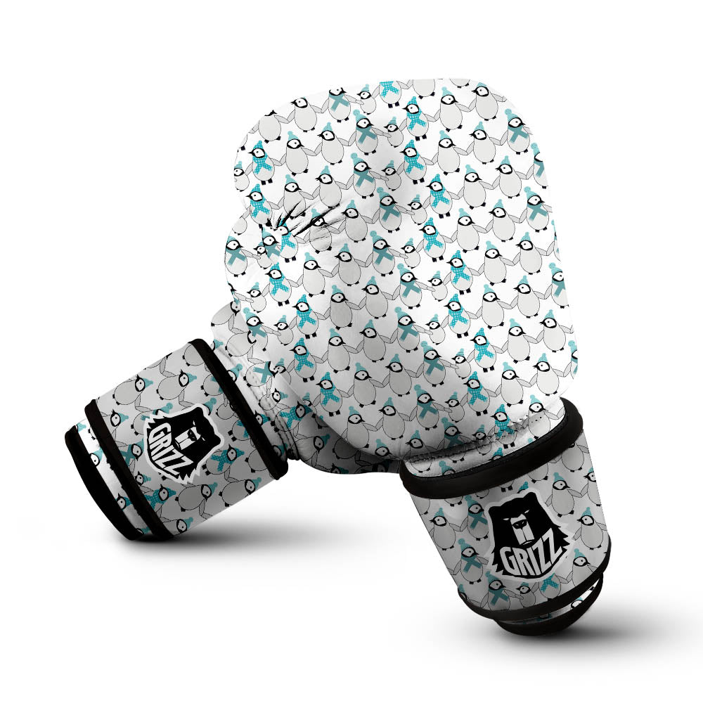 Penguin Emperor Cartoon Print Pattern Boxing Gloves-grizzshop