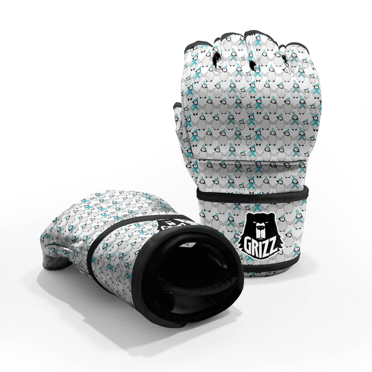 Penguin Emperor Cartoon Print Pattern MMA Gloves-grizzshop