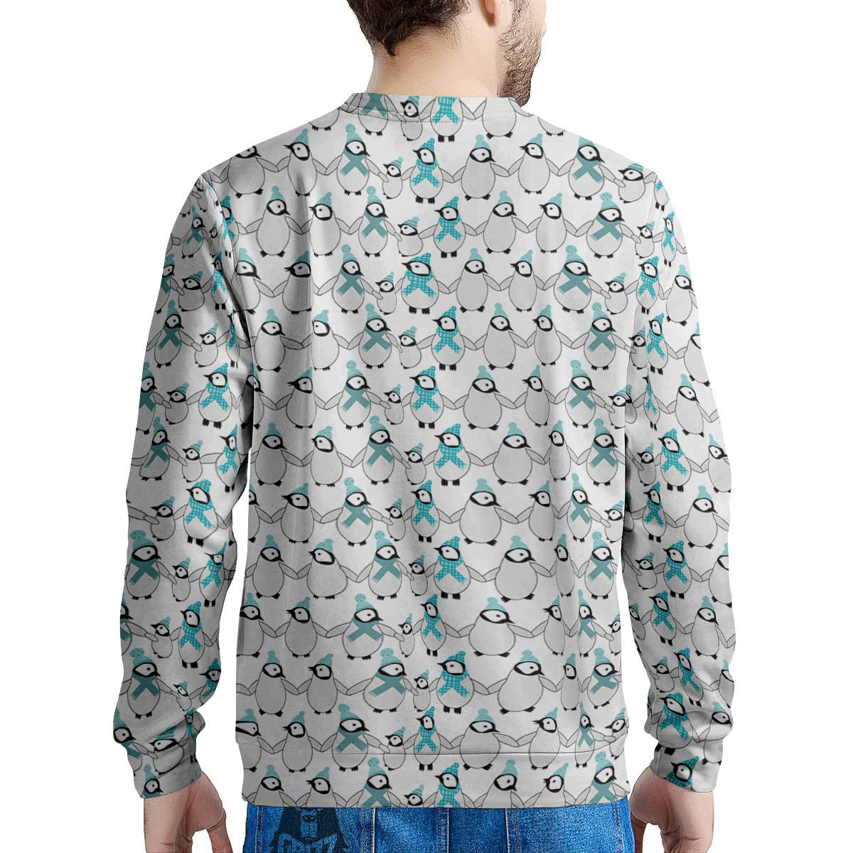 Penguin Emperor Cartoon Print Pattern Men's Sweatshirt-grizzshop