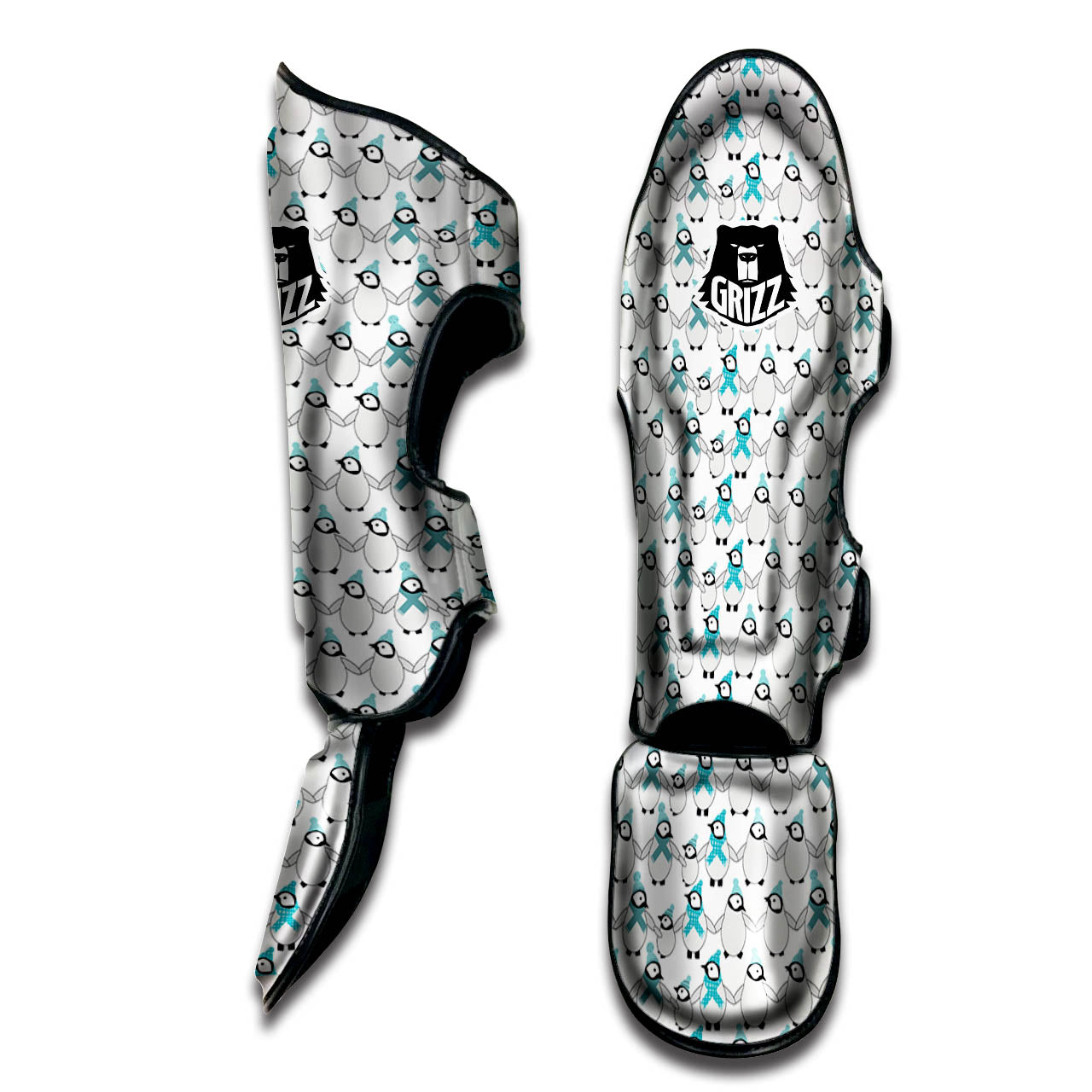 Penguin Emperor Cartoon Print Pattern Muay Thai Shin Guards-grizzshop