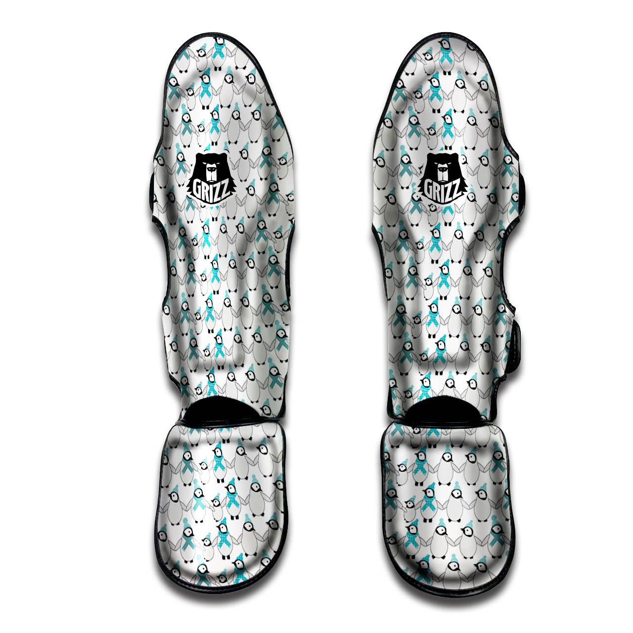Penguin Emperor Cartoon Print Pattern Muay Thai Shin Guards-grizzshop