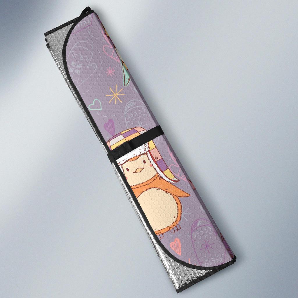 Penguin Pattern Print Car Sun Shade-grizzshop