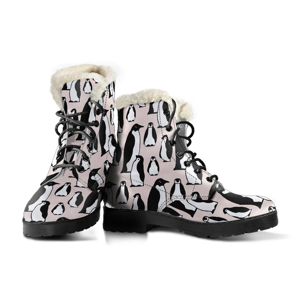 Penguin Print Pattern Comfy Winter Boots-grizzshop