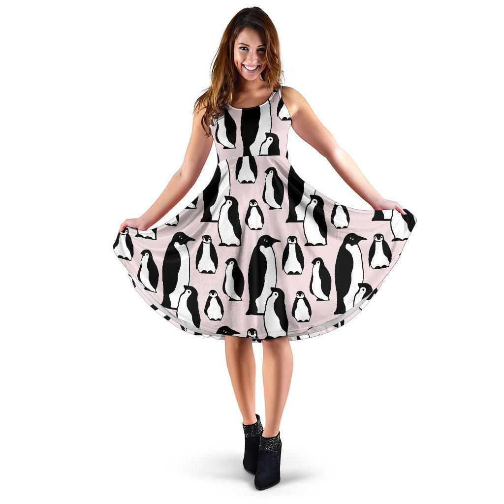 Penguin Print Pattern Dress-grizzshop