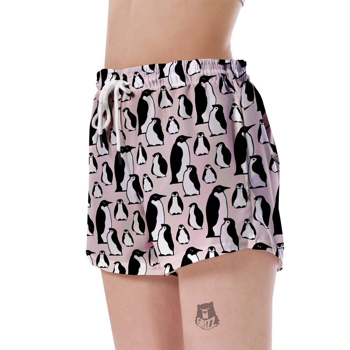 Penguin Print Pattern Women's Shorts-grizzshop
