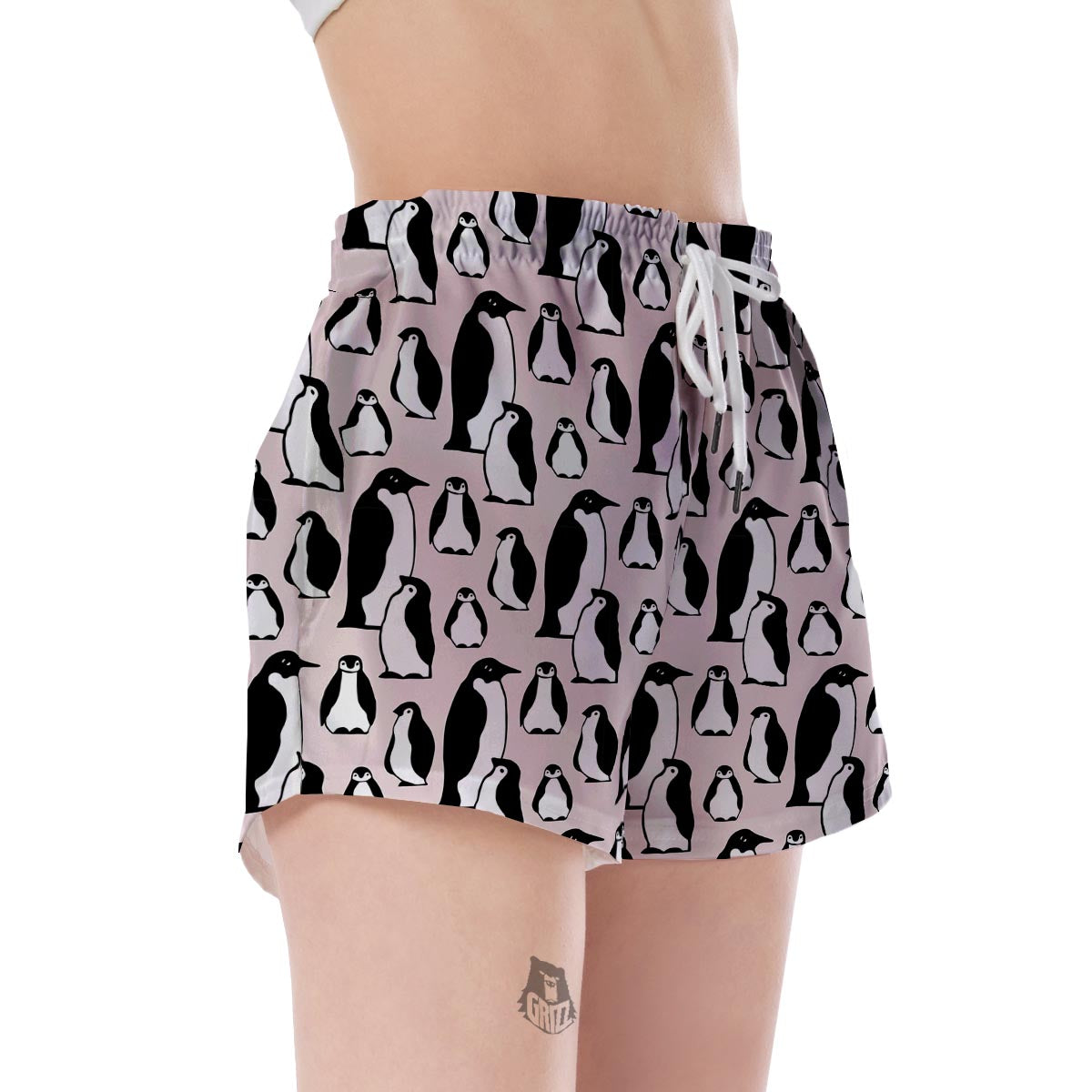Penguin Print Pattern Women's Shorts-grizzshop