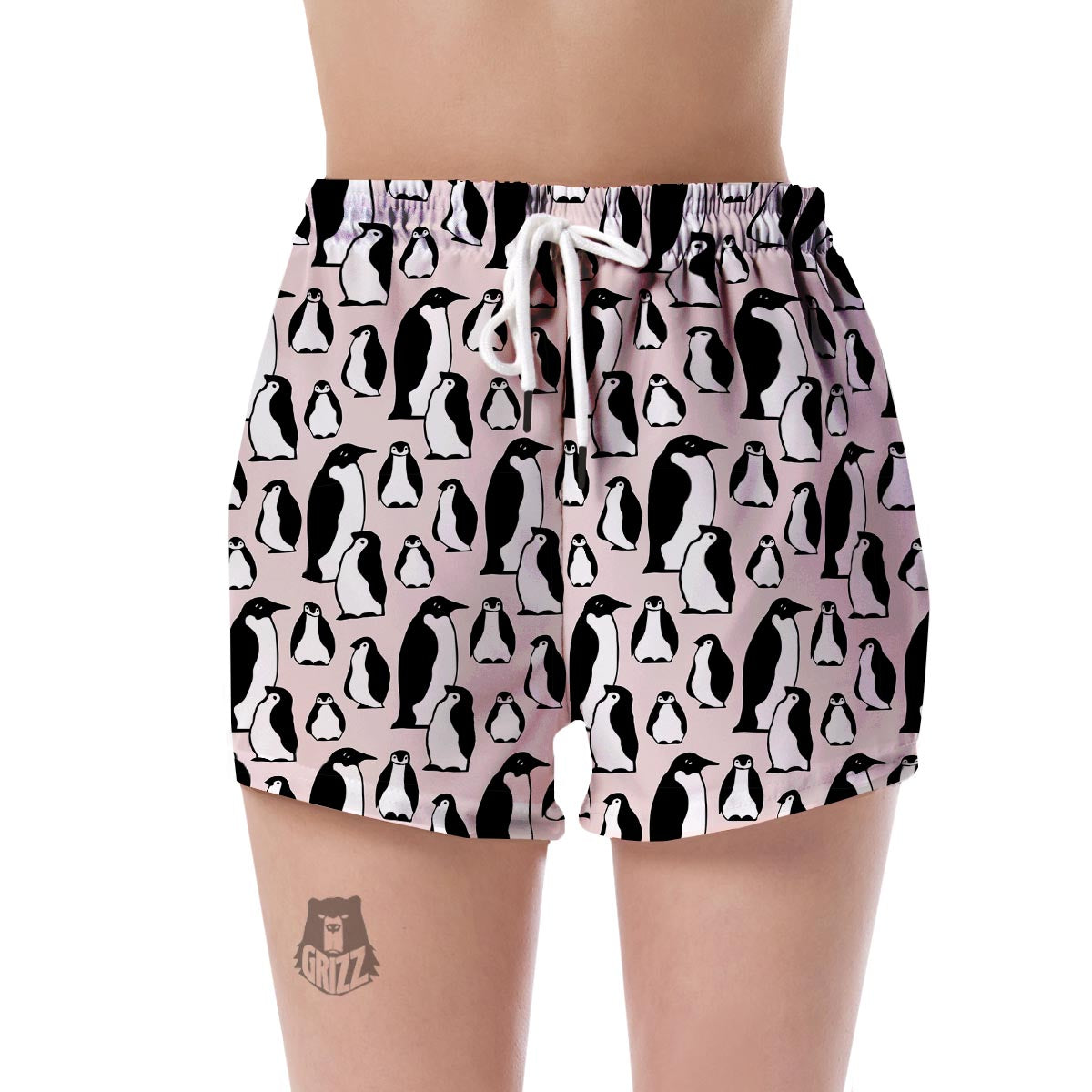 Penguin Print Pattern Women's Shorts-grizzshop