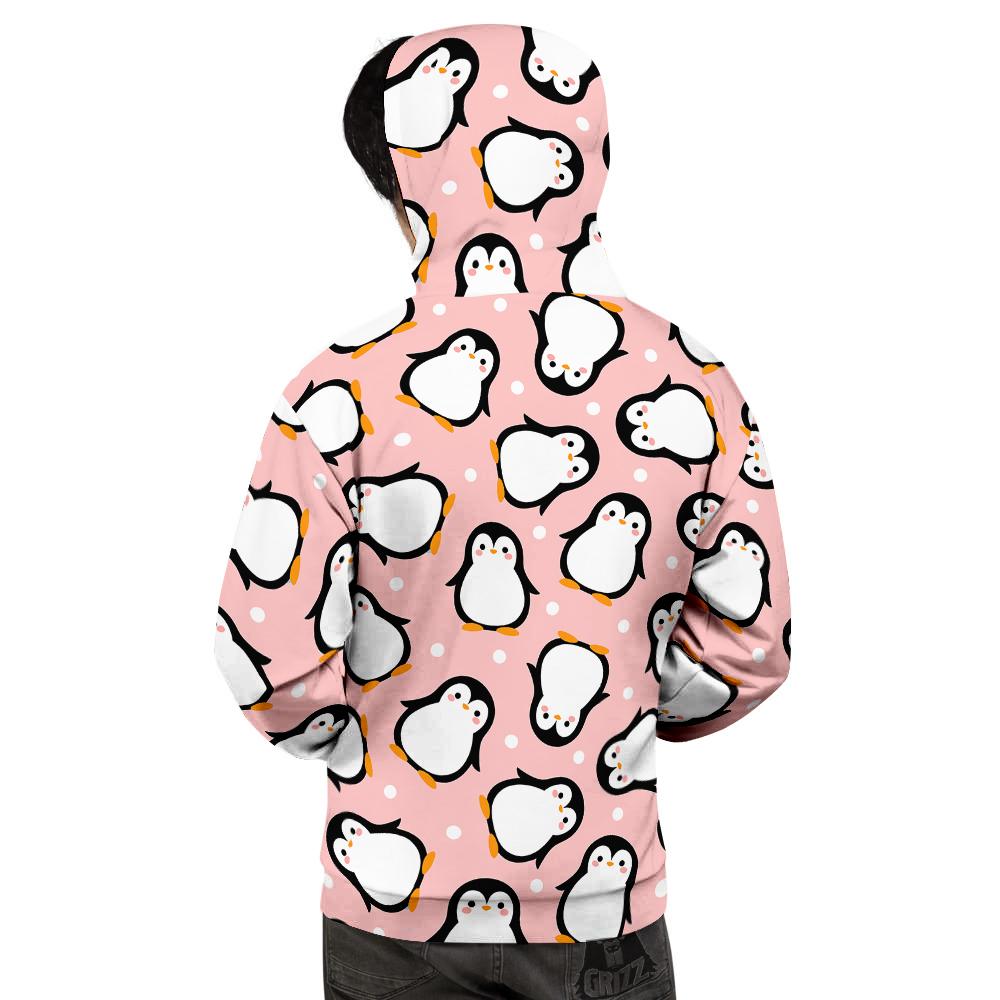 Penguin Xmas Print Pattern Men's Hoodie-grizzshop
