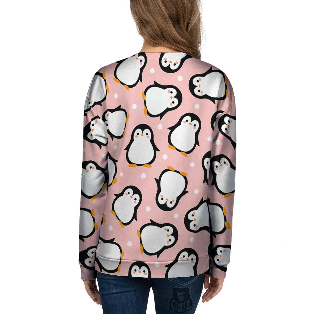 Penguin Xmas Print Pattern Women's Sweatshirt-grizzshop