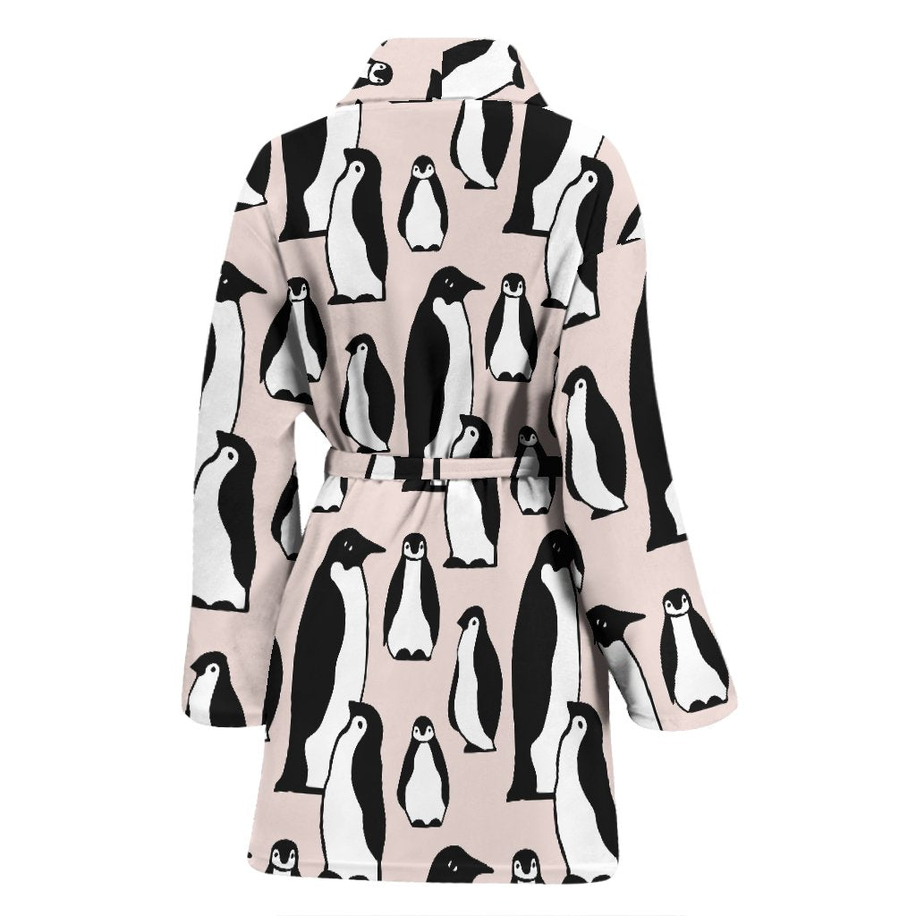 Penguin Print Pattern Pattern Print Women Long Robe-grizzshop