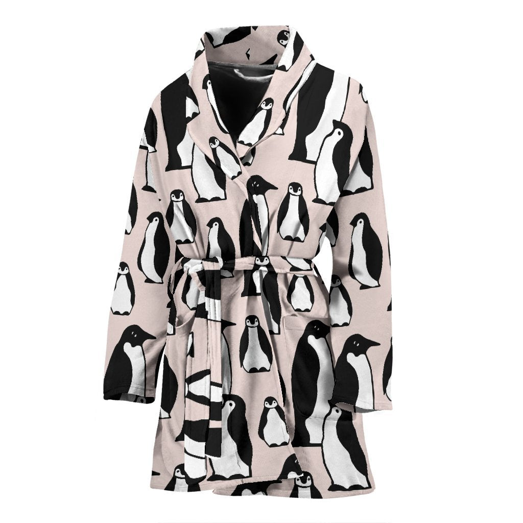 Penguin Print Pattern Pattern Print Women Long Robe-grizzshop
