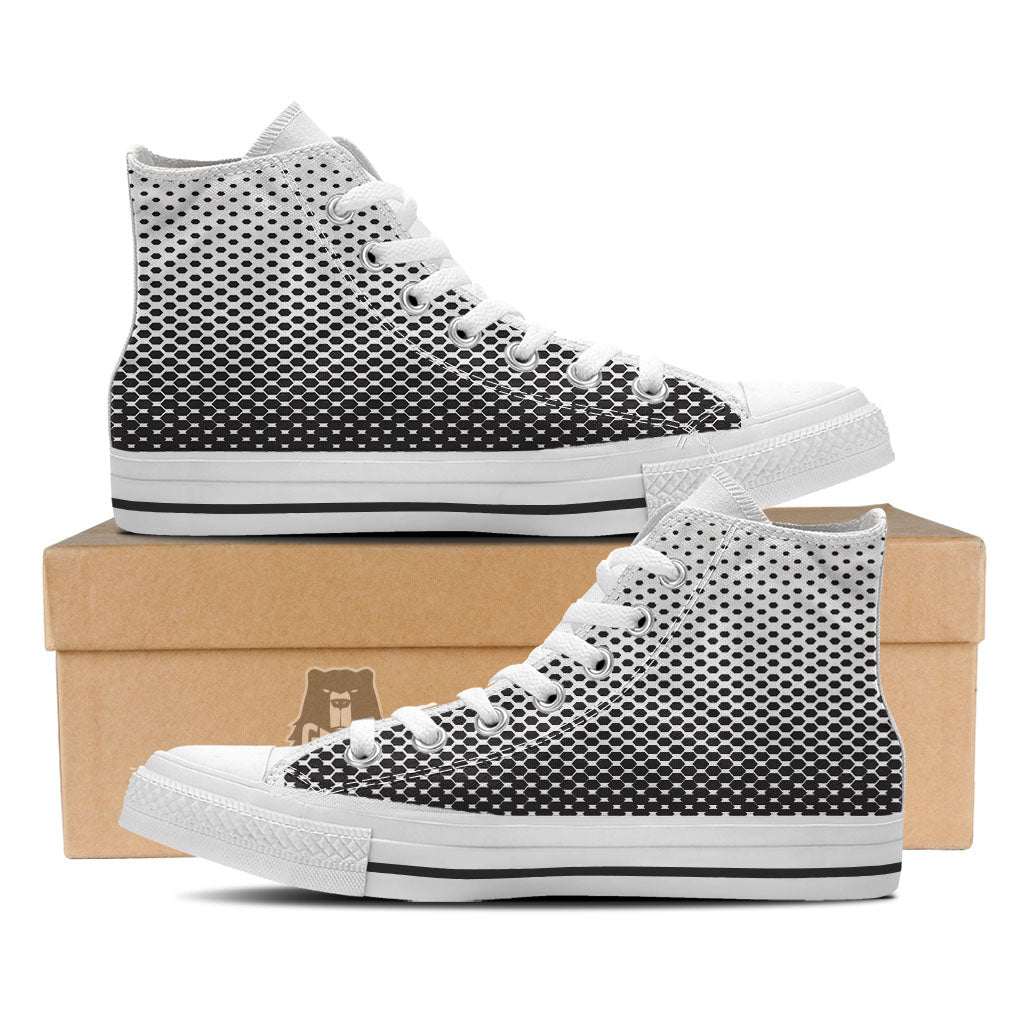 Pentagon Halftone Print White High Top Shoes-grizzshop