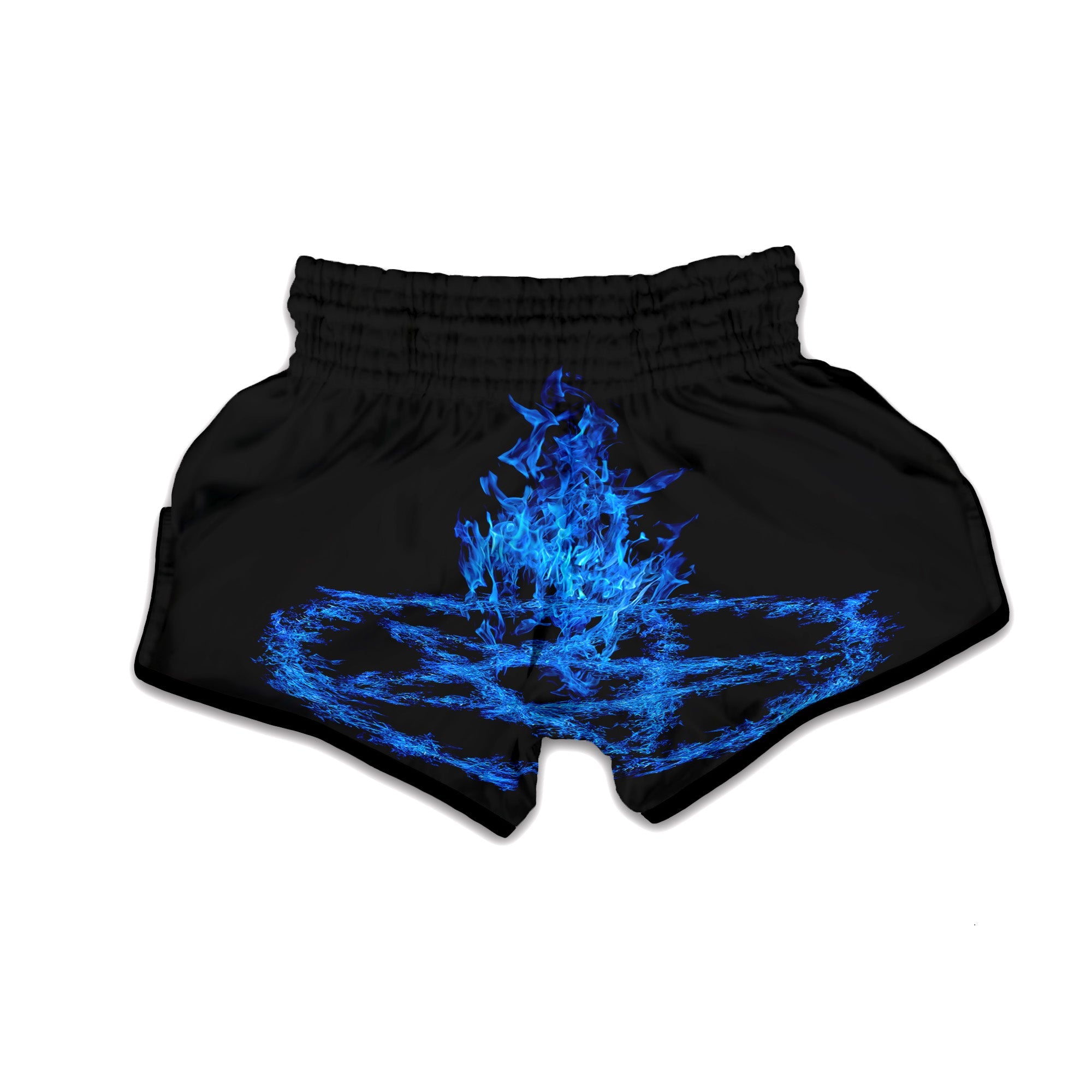 Pentagram Blue Flame Print Muay Thai Boxing Shorts-grizzshop
