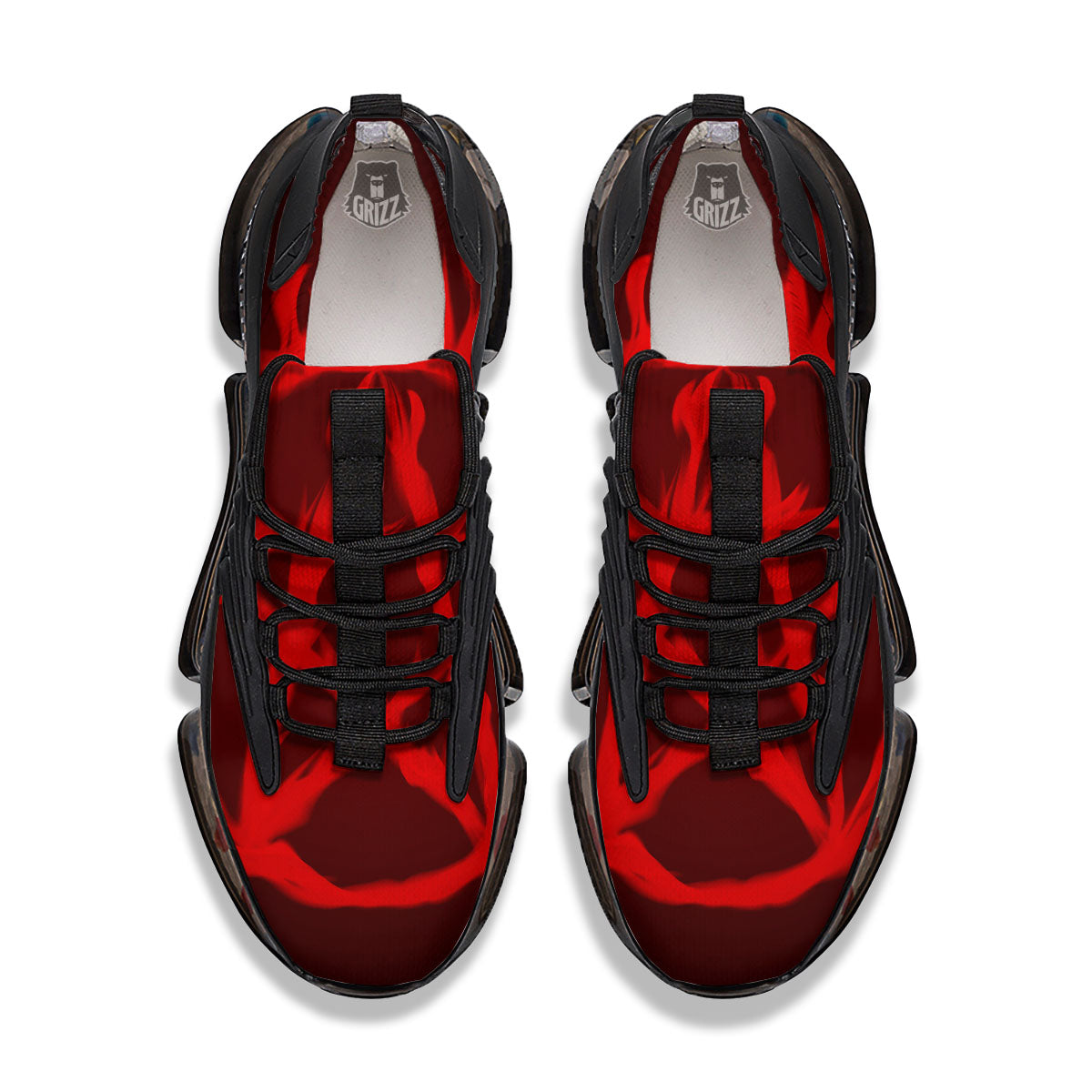 Pentagram Fiery Reversed Print Black Gym Shoes-grizzshop