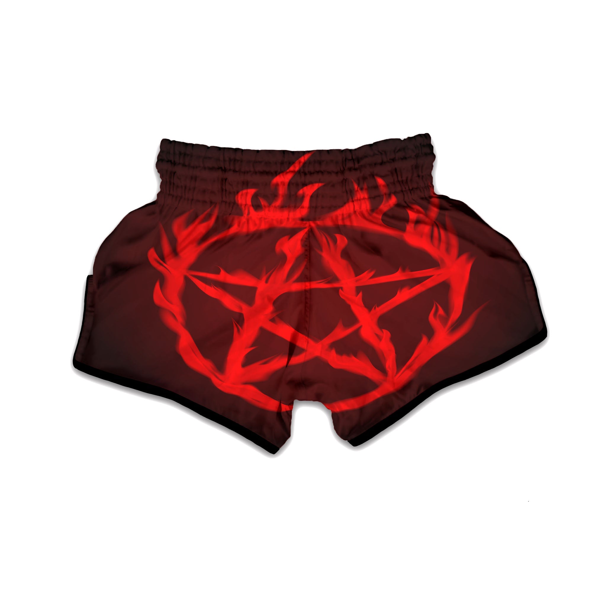 Pentagram Fiery Reversed Print Muay Thai Boxing Shorts-grizzshop