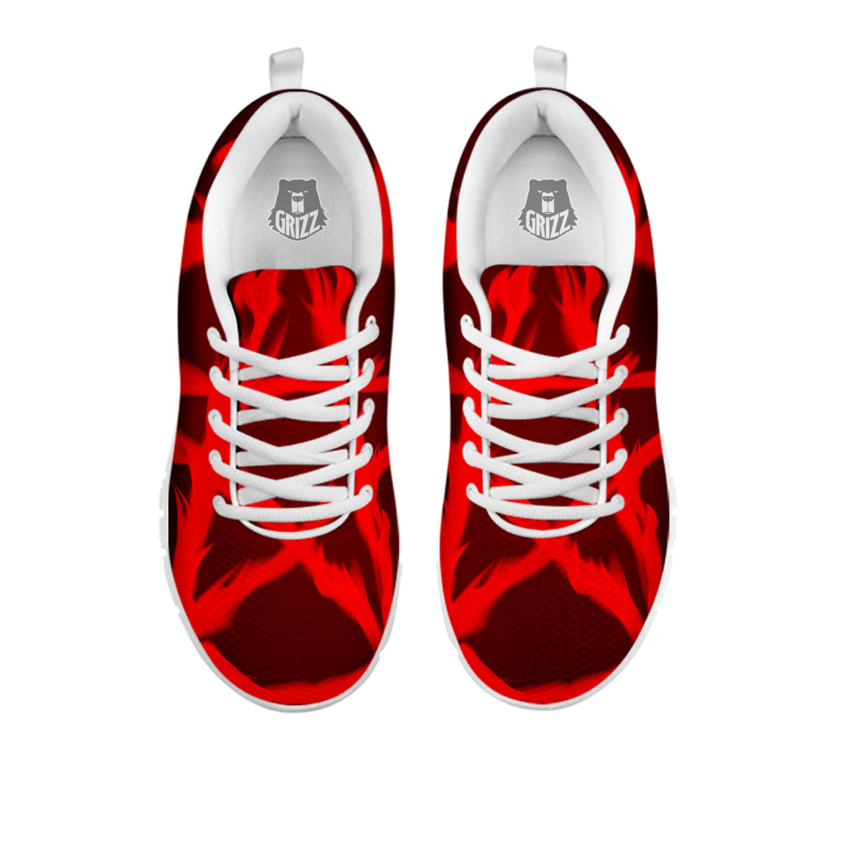 Pentagram Fiery Reversed Print White Sneaker-grizzshop