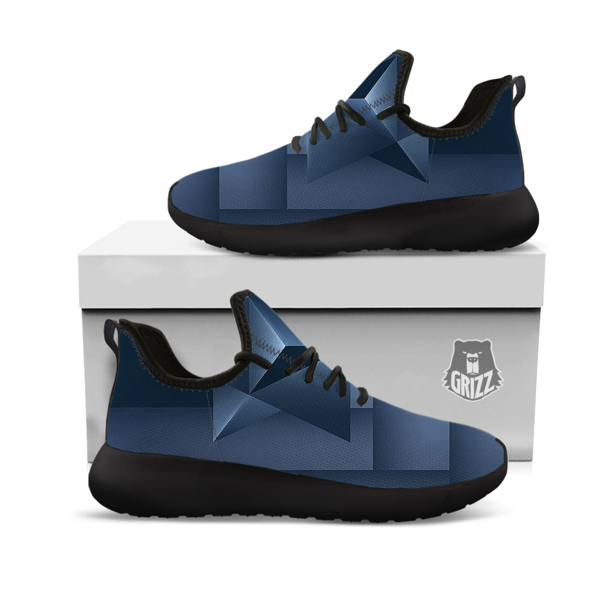 Pentagram Geometric Inverted Print Black Athletic Shoes-grizzshop