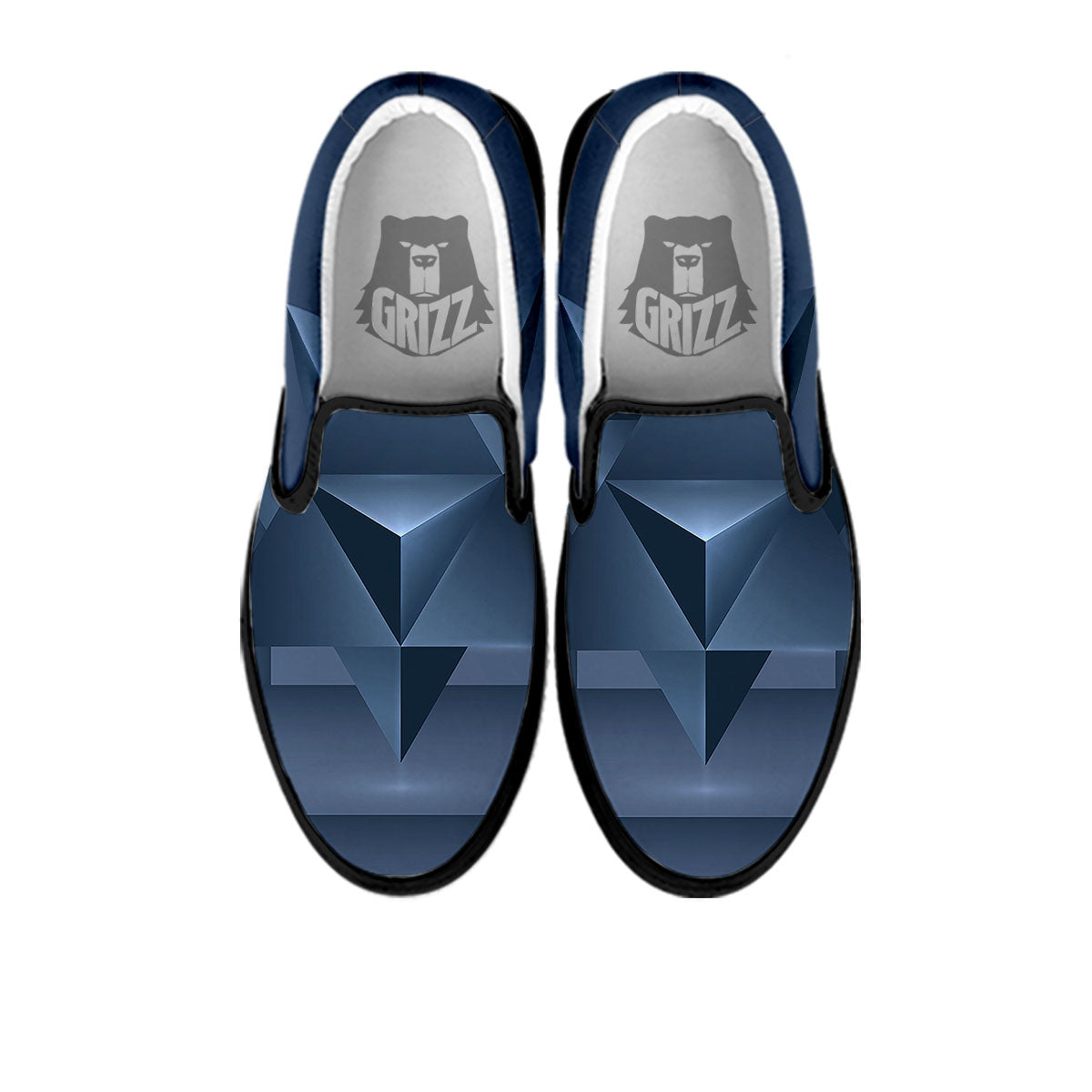 Pentagram Geometric Inverted Print Black Slip On Shoes-grizzshop