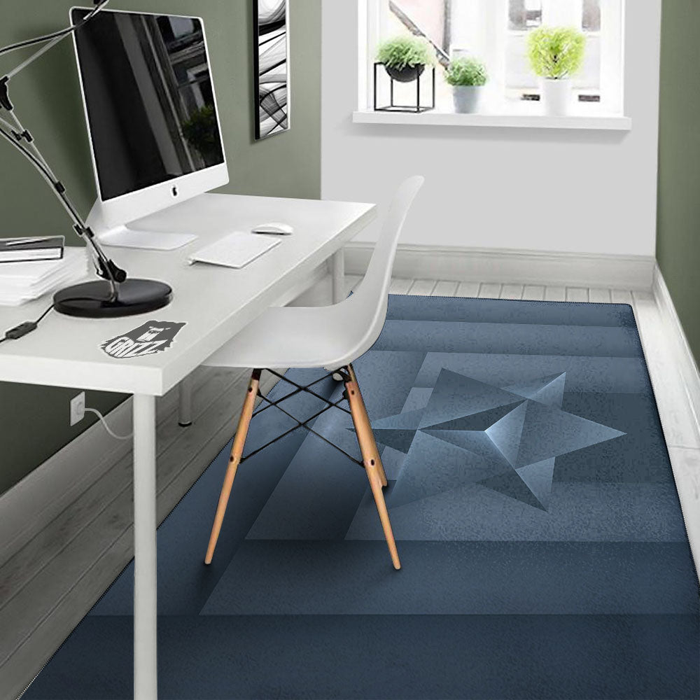 Pentagram Geometric Inverted Print Floor Mat-grizzshop
