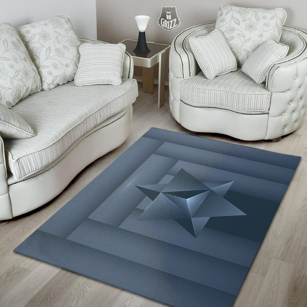 Pentagram Geometric Inverted Print Floor Mat-grizzshop