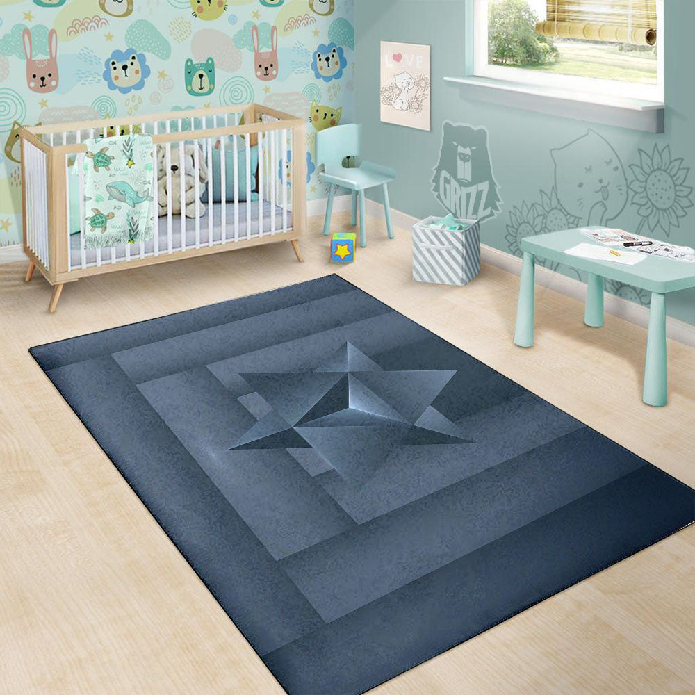 Pentagram Geometric Inverted Print Floor Mat-grizzshop