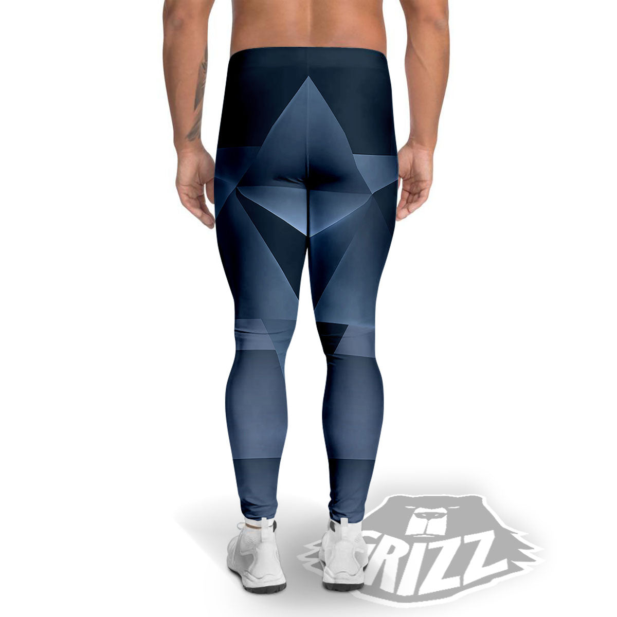 Pentagram Geometric Inverted Print Men's Leggings-grizzshop
