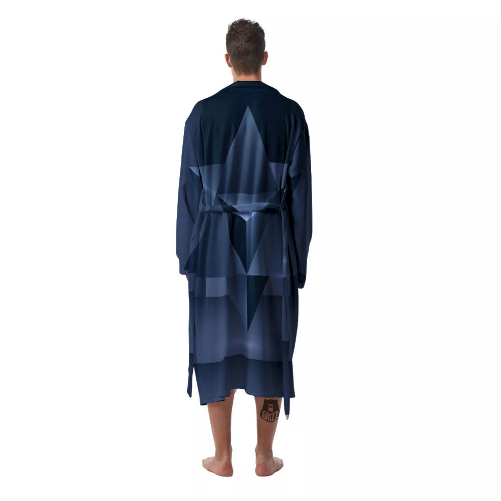 Pentagram Geometric Inverted Print Men's Robe-grizzshop