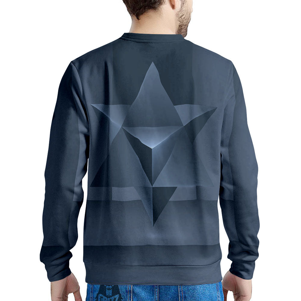 Pentagram Geometric Inverted Print Men's Sweatshirt-grizzshop