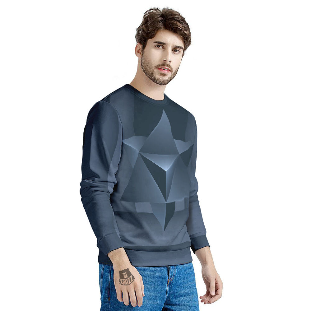 Pentagram Geometric Inverted Print Men's Sweatshirt-grizzshop
