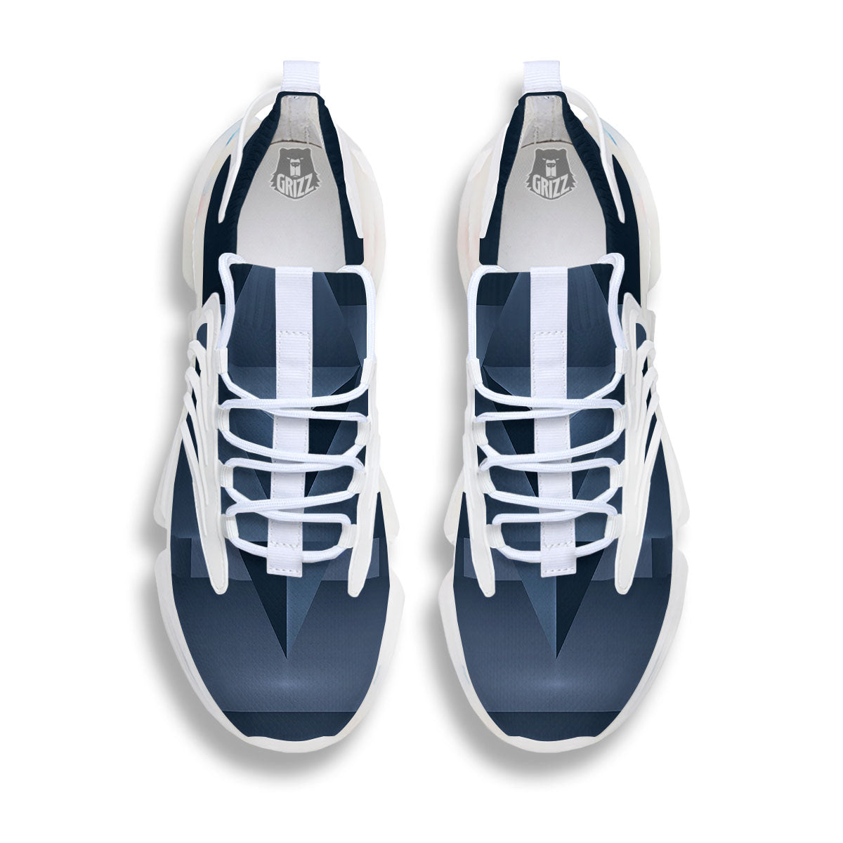 Pentagram Geometric Inverted Print White Gym Shoes-grizzshop