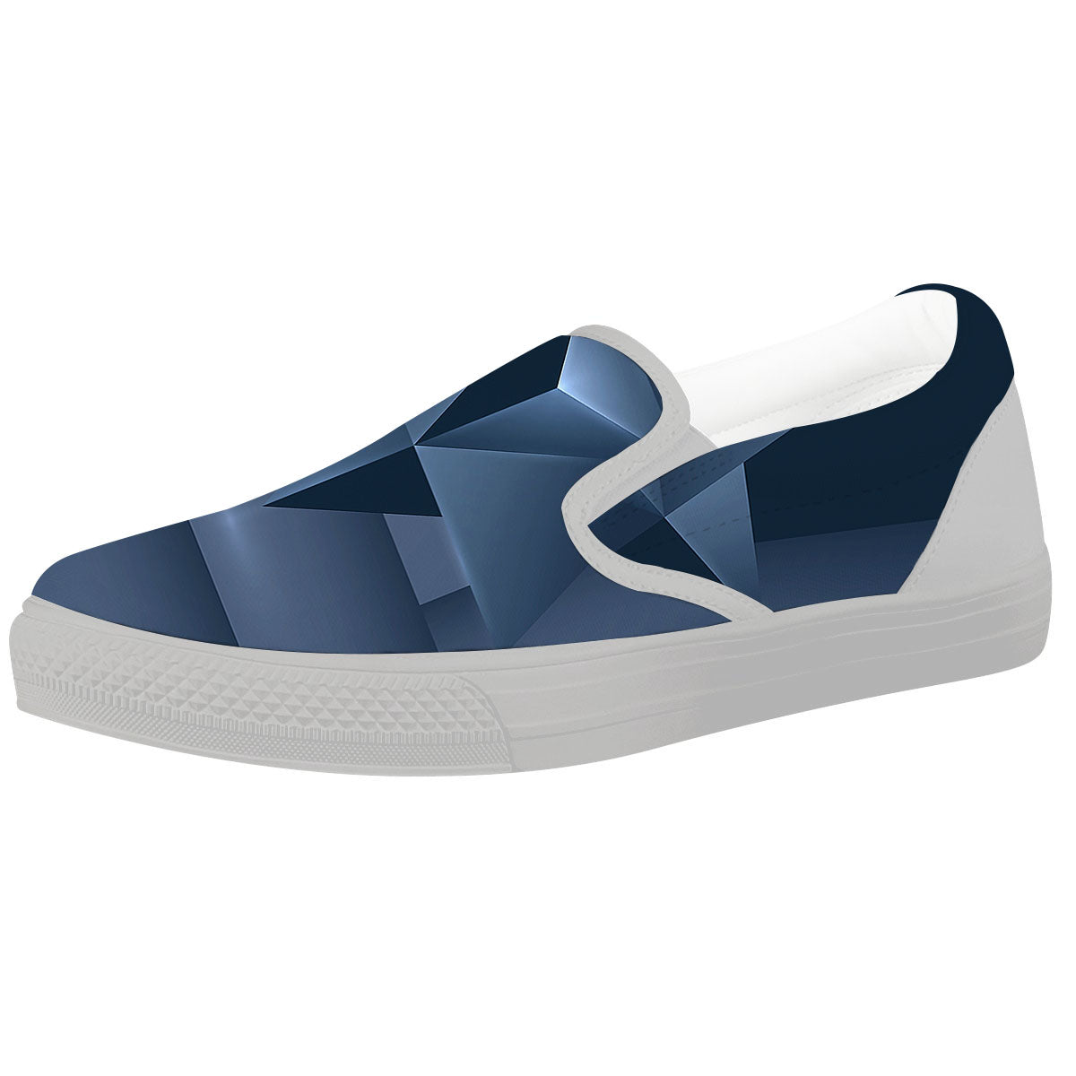 Pentagram Geometric Inverted Print White Slip On Shoes-grizzshop