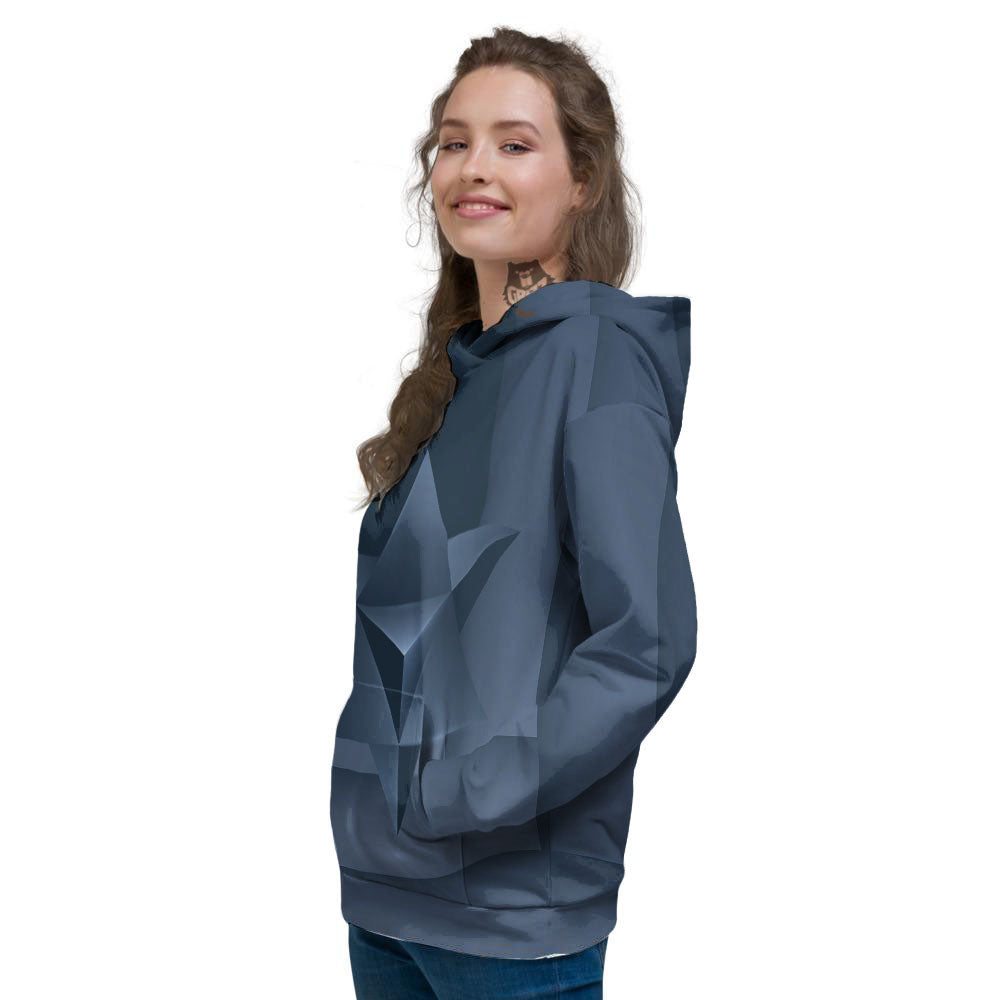 Pentagram Geometric Inverted Print Women's Hoodie-grizzshop