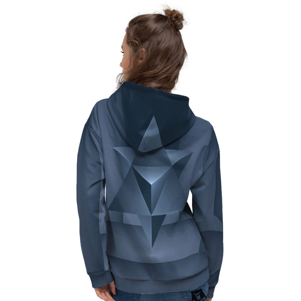 Pentagram Geometric Inverted Print Women's Hoodie-grizzshop