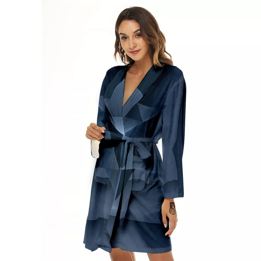 Pentagram Geometric Inverted Print Women's Robe-grizzshop