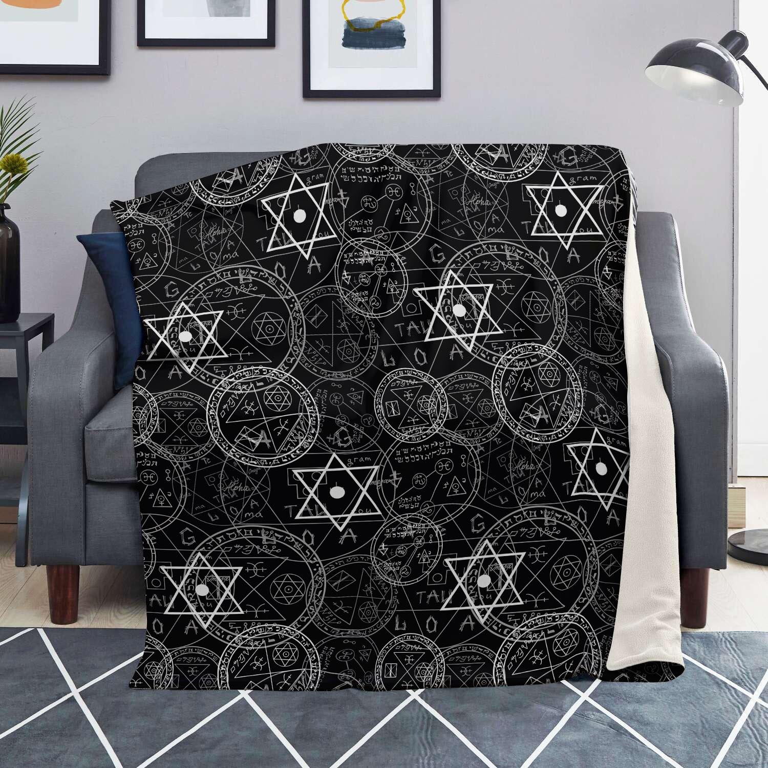 Pentagram Gothic Witch Blanket-grizzshop