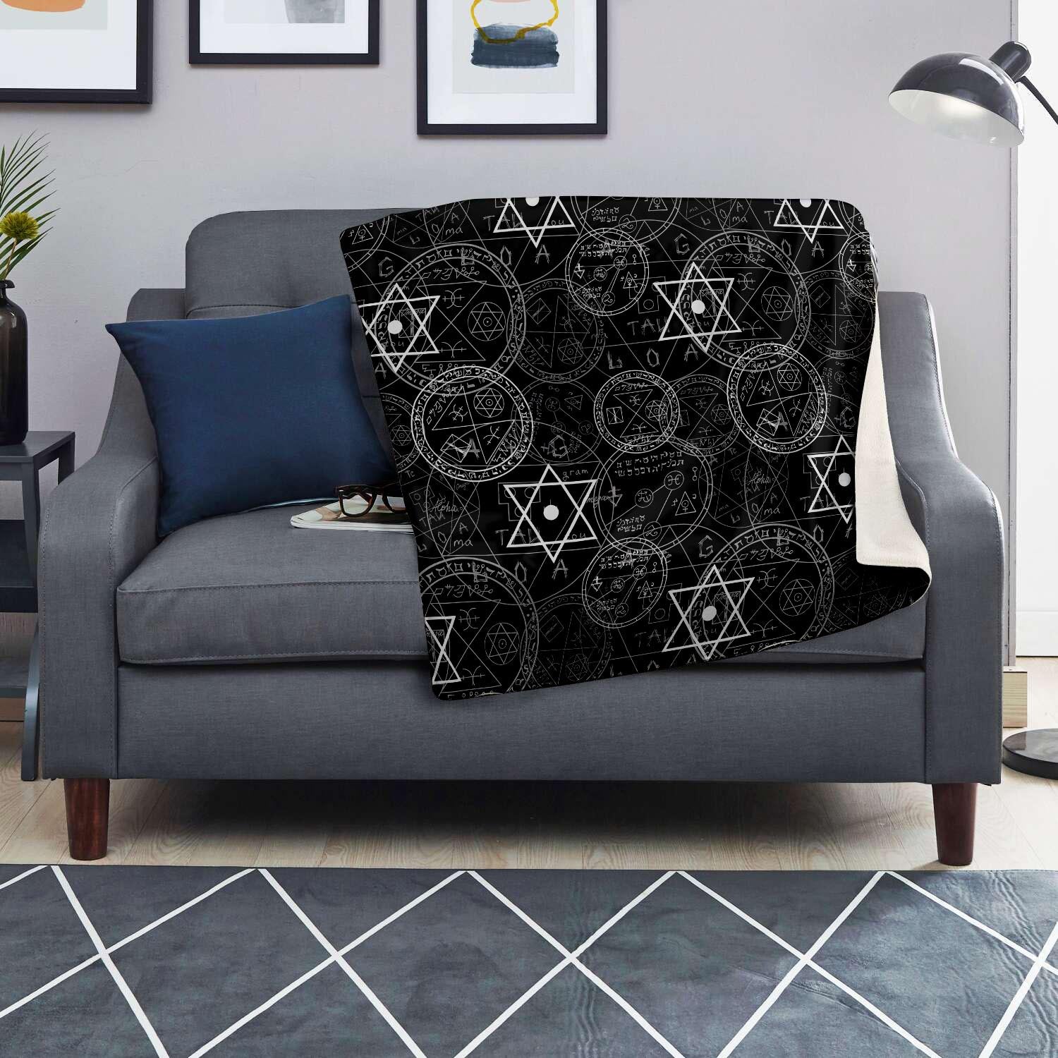 Pentagram Gothic Witch Blanket-grizzshop
