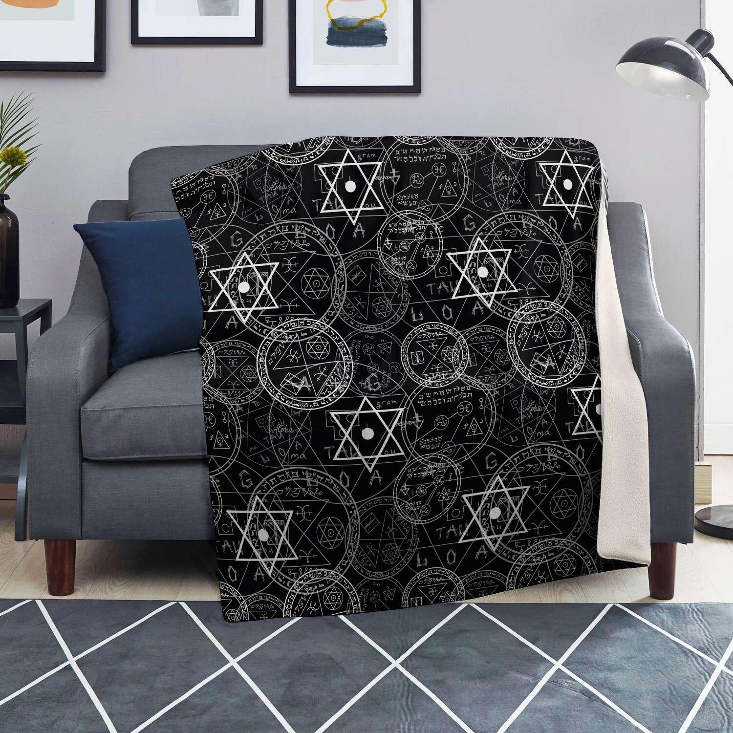 Pentagram Gothic Witch Blanket-grizzshop