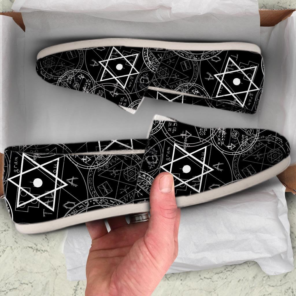 Pentagram Gothic Witch Canvas Shoes-grizzshop
