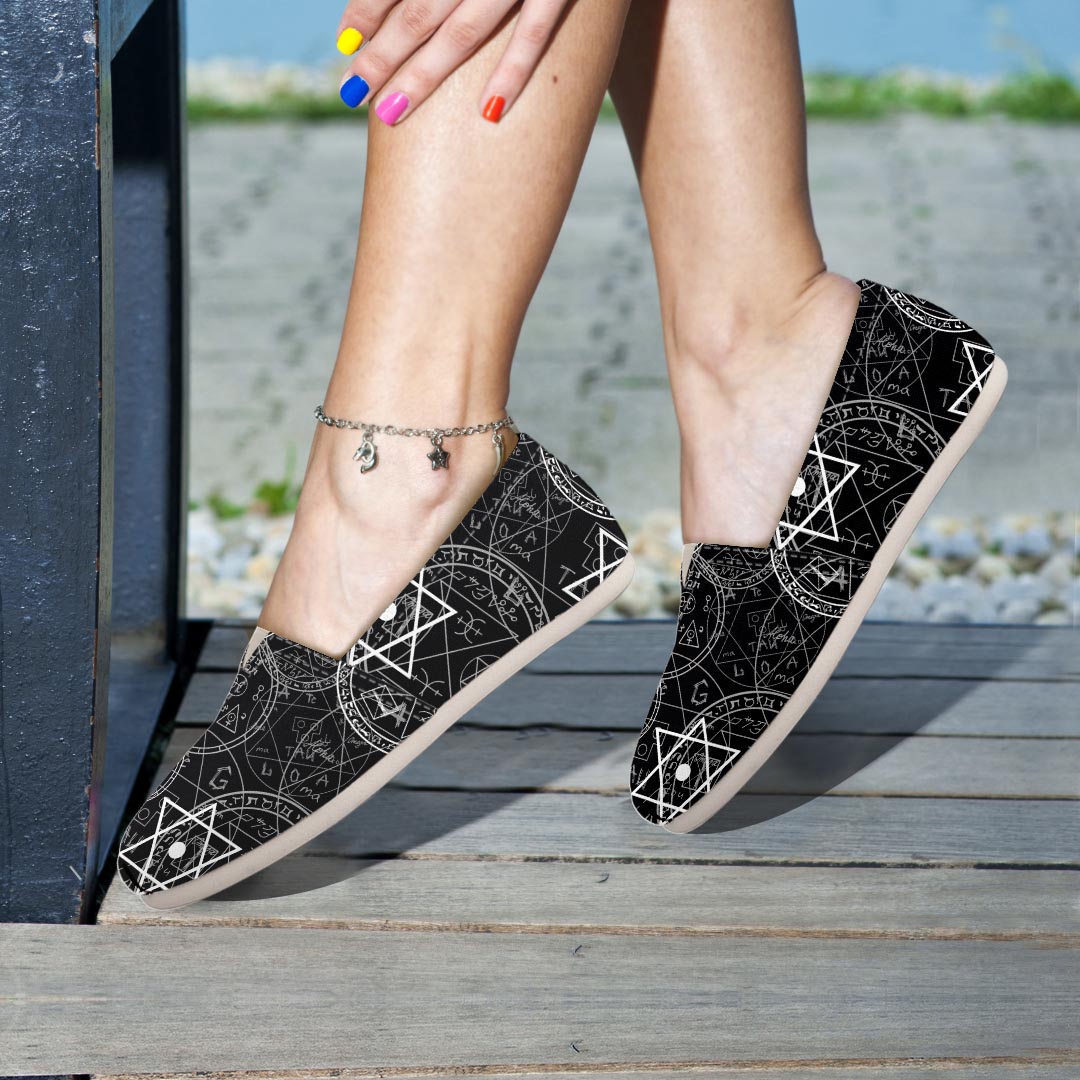 Pentagram Gothic Witch Canvas Shoes-grizzshop